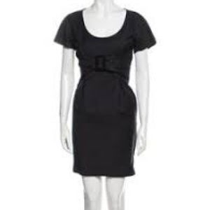 SEE BY CHLOÉ VTG Y2K Black Short Sleeve Dress Sz 6 Coquette Bustier Scoop Neck